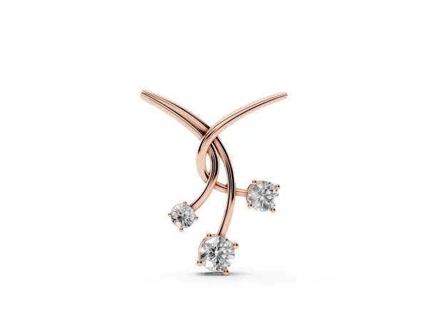 Round Diamond Prong Set Pendant Rose gold