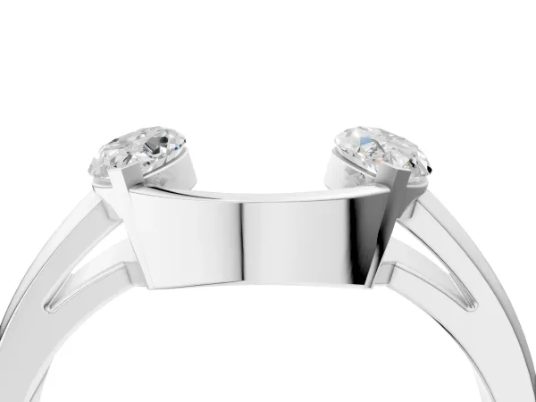 Marquise Diamond Open Band Ring with Tension Setting Platinum