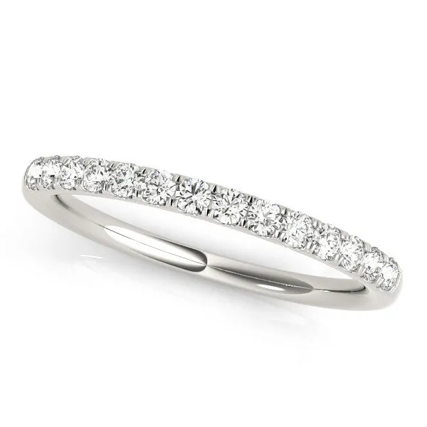 Round Diamond Pavé Eternity Band with Shared Prong Setting White gold