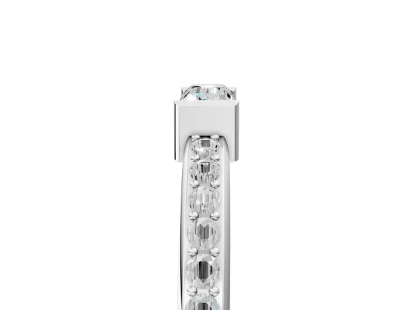 Baguette Diamond Pavé Band with Bar Setting White gold