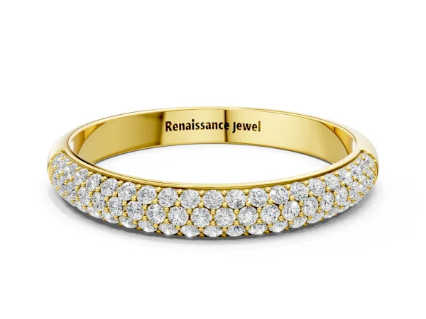 Pavé Round Diamond White Gold Eternity Band Yellow gold