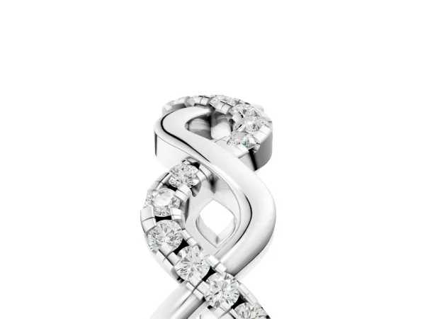 Twist Infinity Round Diamond Band with Pavé Setting Platinum