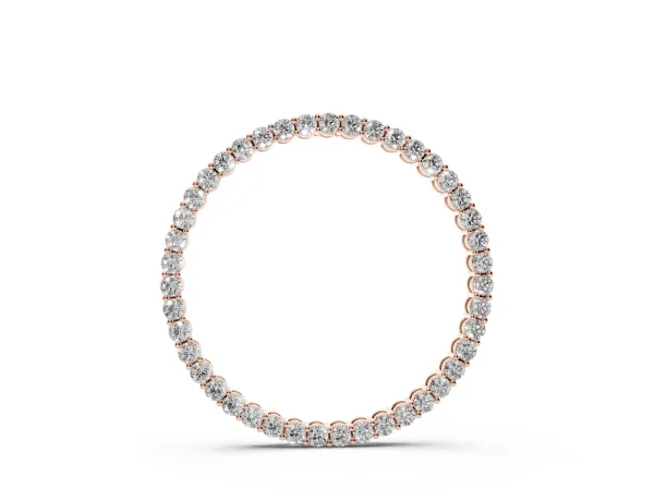 Round Cut Diamond Prong Set Eternity Pendant Rose gold