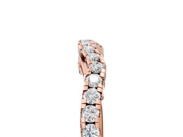 Curved Diamond Pavé Round Eternity Band with Shared Prong Setting Rose gold