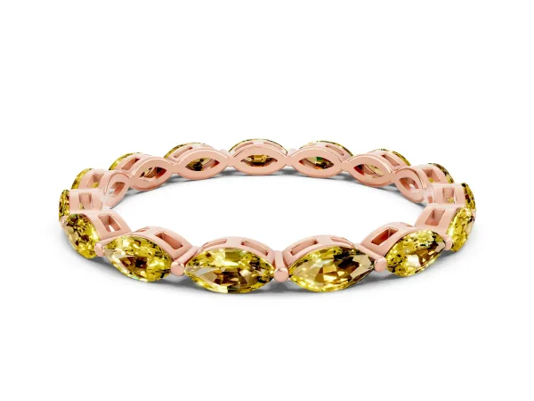 Marquise Yellow Sapphire Eternity Band with U-Prong Setting Rose gold