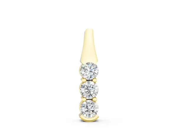 Four-Stone Round Diamond Channel-Set Pendant Yellow gold