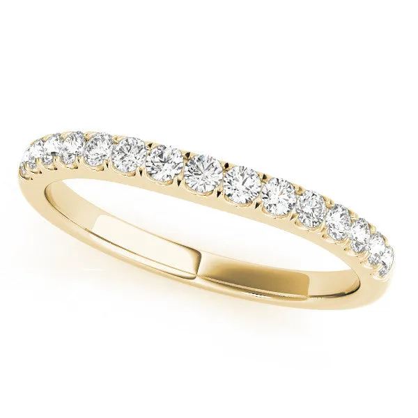 Round Diamond Half Eternity Band with Pavé Setting Yellow gold