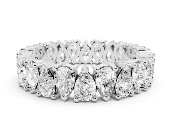 Pear Diamond Shared Prong Eternity Band Platinum