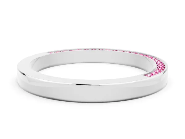 Pavé Round Pink Sapphire Channel Set Band Platinum