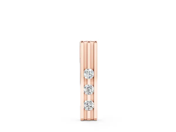 Three-Stone Round Channel Set Pendant Rose gold