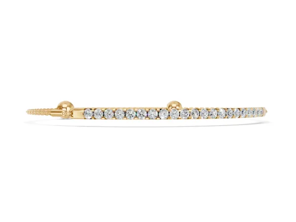 Pavé Round Diamond Chain Bracelet with Bezel Setting Yellow gold