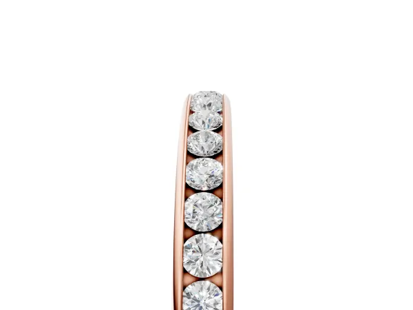 Round Diamond Channel Set Comfort Fit Band Rose gold