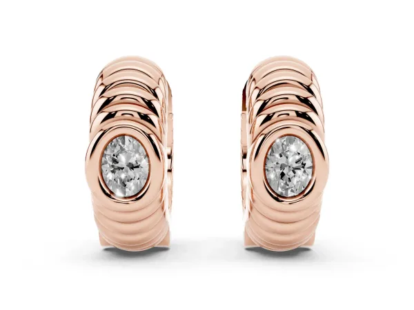 Oval Diamond Vera Hoop Earrings Rose gold