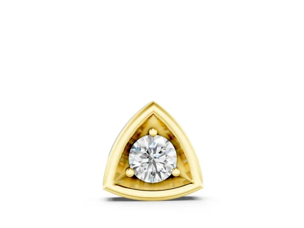 Trillion Cut Diamond Bezel Pendant Yellow gold