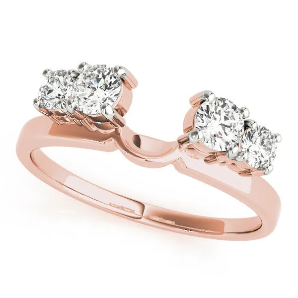 Four-Stone Round Diamond Open Band with Prong Setting Rose gold