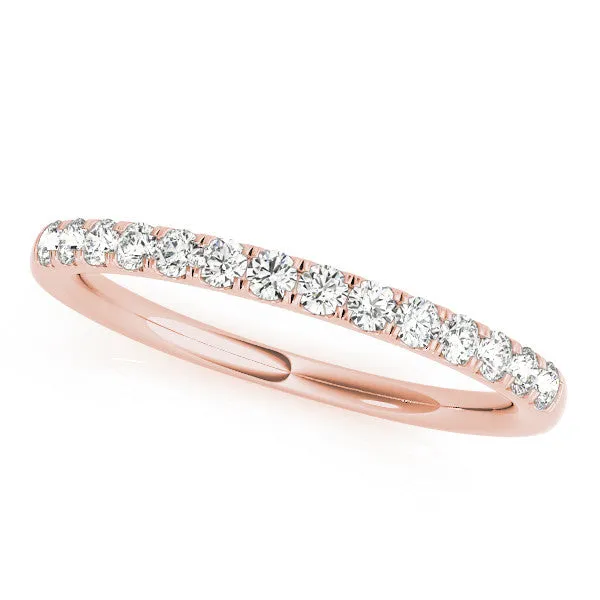 Round Diamond Pavé Eternity Band with Shared Prong Setting Rose gold