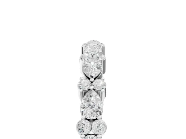 Pear and Round Diamond Wedding Band Platinum