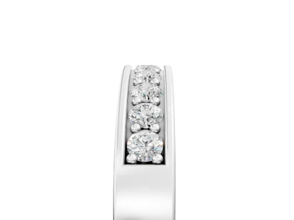 Channel-Set Round Diamond Eternity Band with Shared Prong Setting Platinum