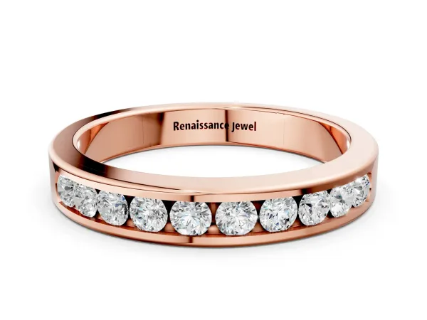 Channel-Set Round Diamond Eternity Band Rose gold