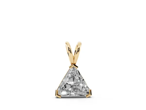 Bezel-Set trilliant Diamond Pendant Yellow gold