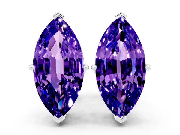 Marquise Cut Tanzanite Stud Earrings White gold