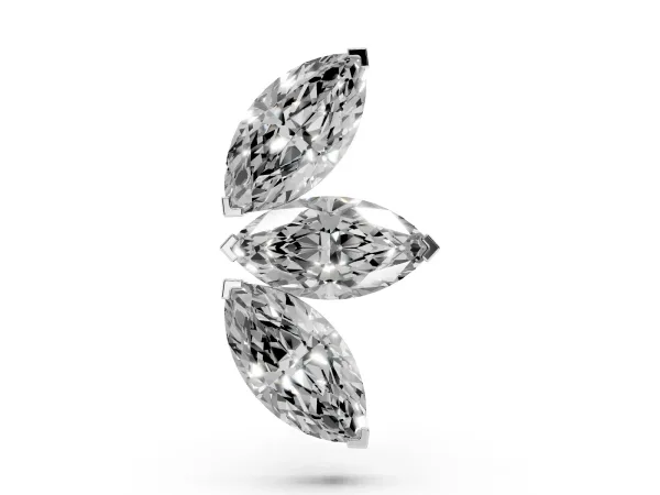 Marquise Diamond Trio Flatback Earring White gold