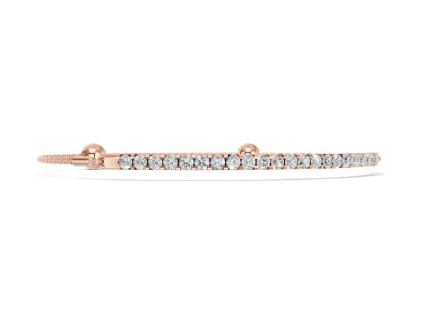 Pavé Round Diamond Chain Bracelet with Bezel Setting Rose gold