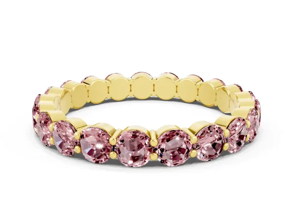 Round Morganite Eternity Band with U-Prong Setting Yellow gold