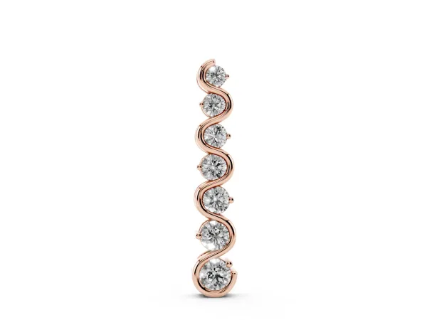 Round Diamond S-Curve Prong Set Pendant Rose gold
