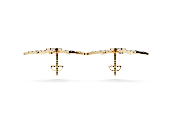 Pavé Diamond Starburst Stud Earrings Yellow gold