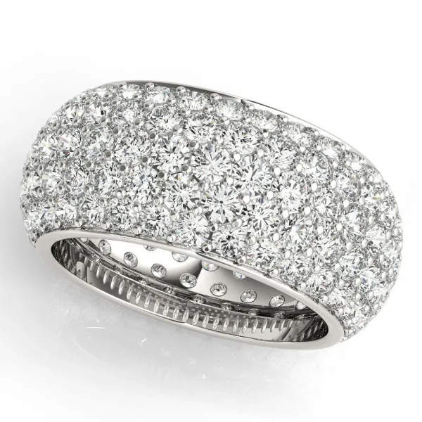 Pavé Round Diamond Wide Band with Micro-Prong Setting White gold