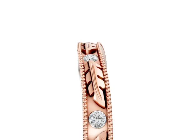 Milgrain Bezel Set Round Diamond Eternity Band Rose gold