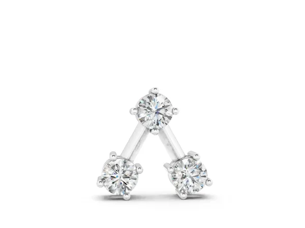 Three-Stone Round Diamond Prong Set Pendant White gold