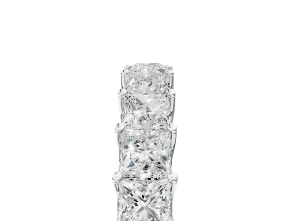 Princess Cut Diamond Channel-Set Eternity Band with Prong Setting Platinum