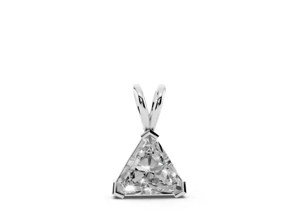 Bezel-Set trilliant Diamond Pendant White gold