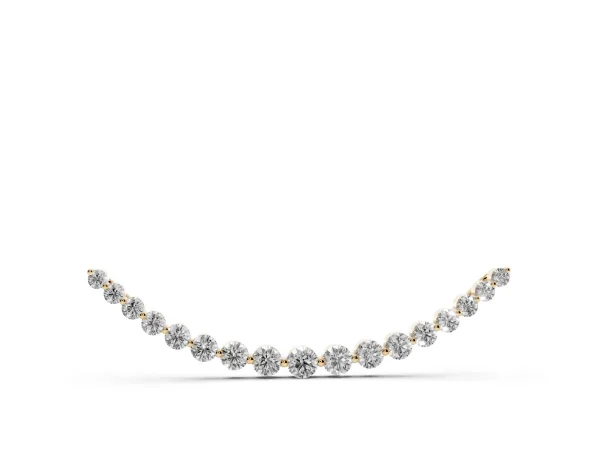 Round Diamond V-Prong Bar Pendant Yellow gold