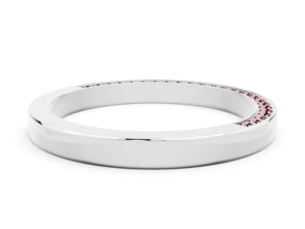 Pavé Round Morganite Channel Set Band Platinum
