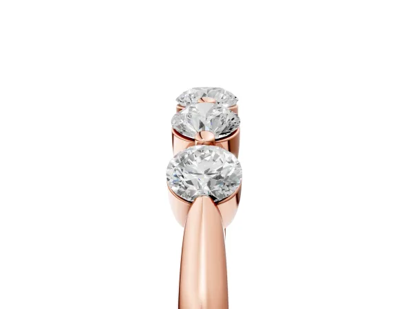 Five-Stone Round Diamond Half-Eternity Band with Prong Setting Rose gold