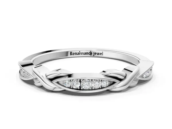 Twisted Marquise Diamond Pavé Band with Shared Prong Setting Platinum