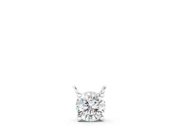 Round Solitaire Pendant with Four-Prong Basket Setting Silver