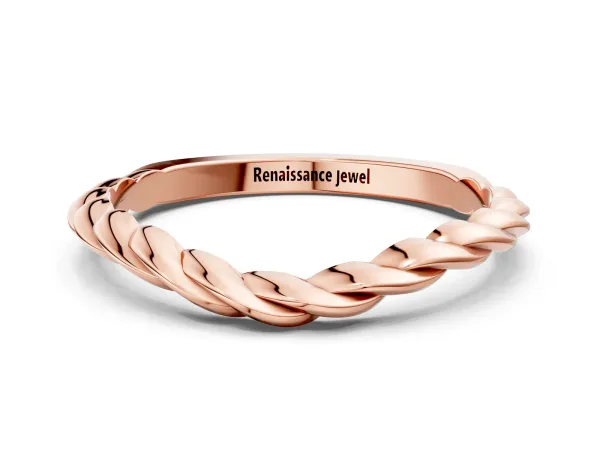 Marquise Diamond Twist Eternity Band with Bezel Setting Rose gold