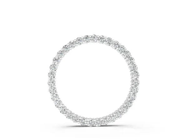 Round Diamond Prong-Set Eternity Pendant Silver