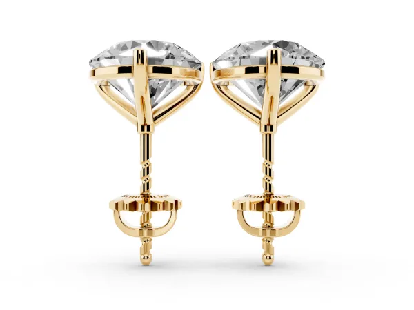 Round Brilliant Diamond Martini Stud Earrings Yellow gold