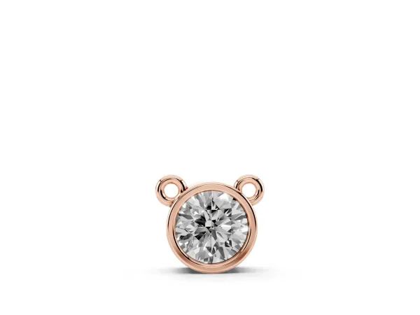 Bezel Round Solitaire Pendant Rose gold