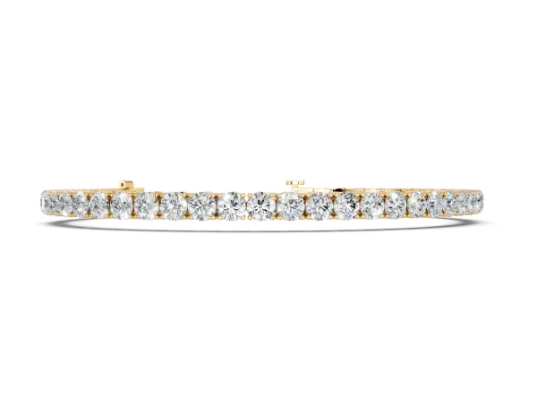 Round Cut Diamond Tennis Bracelet with Four-Prong Setting Yellow gold