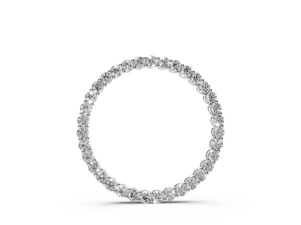 Round Diamond Prong-Set Eternity Pendant Silver
