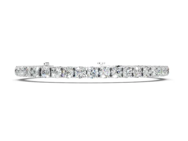 Round Brilliant Diamond Tennis Bracelet with Prong Setting White gold