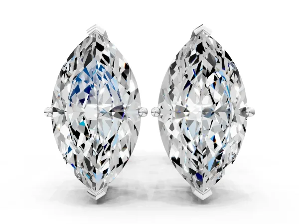 Marquise Cut Diamond Stud Earrings White gold