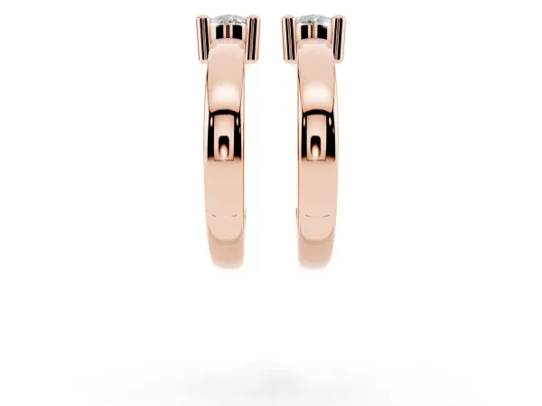 Pear Diamond Mini Huggie Hoop Earrings Rose gold