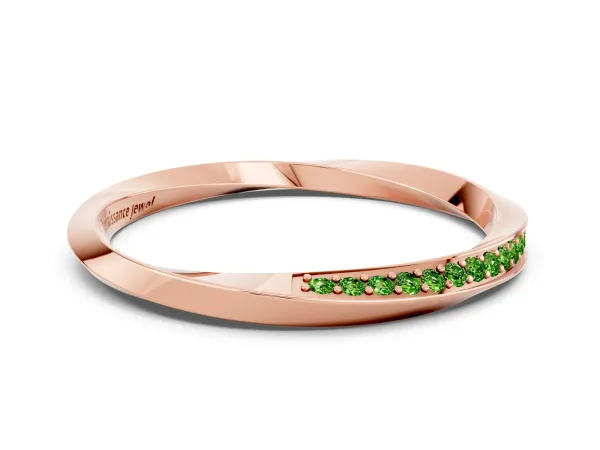 Pavé Round Peridot Twist Band Rose gold